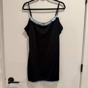 Finesse Little Black dress with blue trim detail